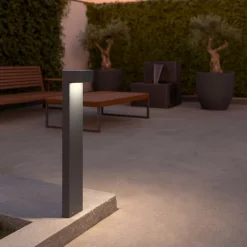 Lampioni Da Giardino-Ideal Lux Sirio pt2 lampione da esterno grigio