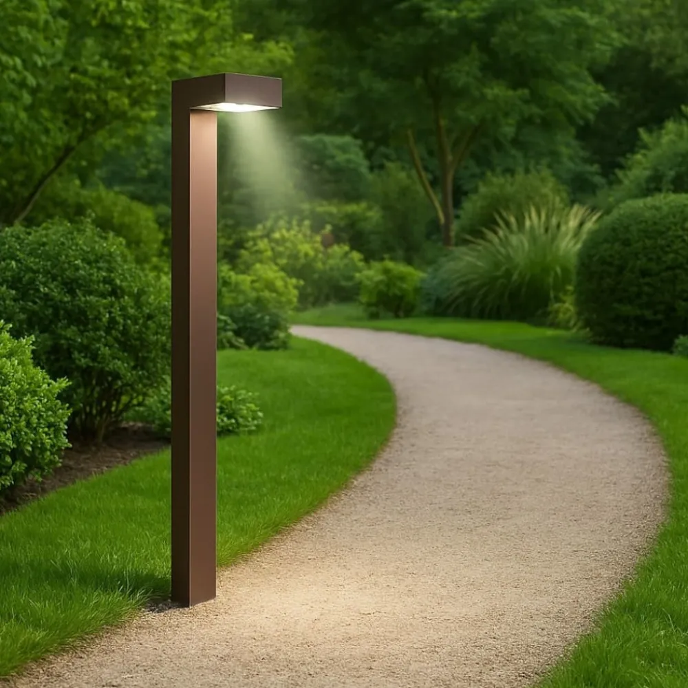 Lampioni Da Giardino-Ideal Lux Sirio pt2 lampione da giardino marrone 80cm