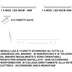 Illuminazione A Binario-Selezionato da Mazzolaluce Sistema a binario ad angolo bianco modulo led 4000k con spot