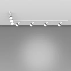 Illuminazione A Binario-Selezionato da Mazzolaluce Sistema a binario 300cm angolare monofase bianco con 7 spot e27 orientabili