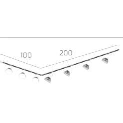 Illuminazione A Binario-Selezionato da Mazzolaluce Sistema a binario 300cm angolare monofase bianco con 7 spot e27 orientabili