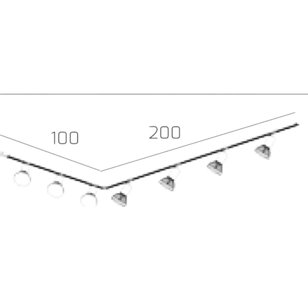 Illuminazione A Binario-Selezionato da Mazzolaluce Sistema a binario 300cm angolare monofase bianco con 7 spot e27 orientabili