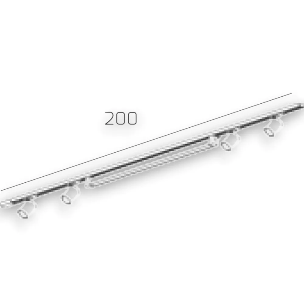 Illuminazione A Binario-Selezionato da Mazzolaluce Sistema a binario 200cm bianco led 40w 3000k con spot orientabili