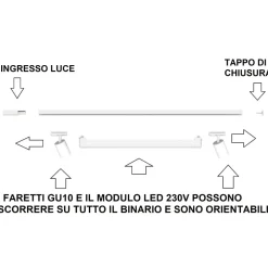 Illuminazione A Binario-Selezionato da Mazzolaluce Sistema a binario 300cm con spot monofase modulo led 40w 4000k