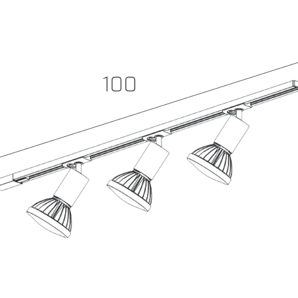 Illuminazione A Binario-Selezionato da Mazzolaluce Sistema a binario 100cm monofase bianco spot e27 orientabili