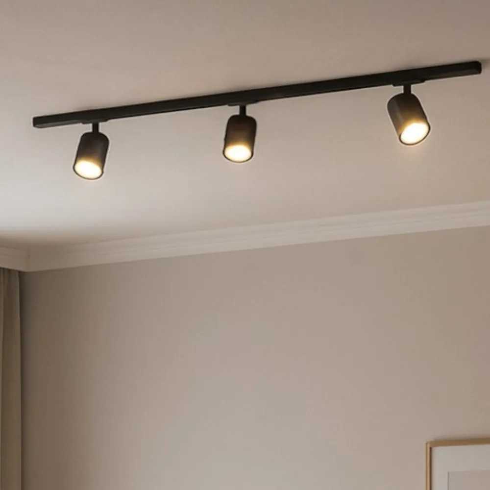 Illuminazione A Binario-Selezionato da Mazzolaluce Sistema a binario 100cm monofase nero con 3 spot orientabili