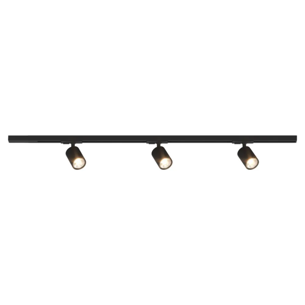 Illuminazione A Binario-Selezionato da Mazzolaluce Sistema a binario 100cm monofase nero con 3 spot orientabili