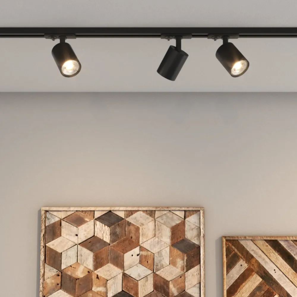 Illuminazione A Binario-Selezionato da Mazzolaluce Sistema a binario 200cm monofase nero con 6 luci spot orientabili
