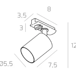 Illuminazione A Binario-Selezionato da Mazzolaluce Sistema a binario 300cm monofase bianco con 8 spot orientabili
