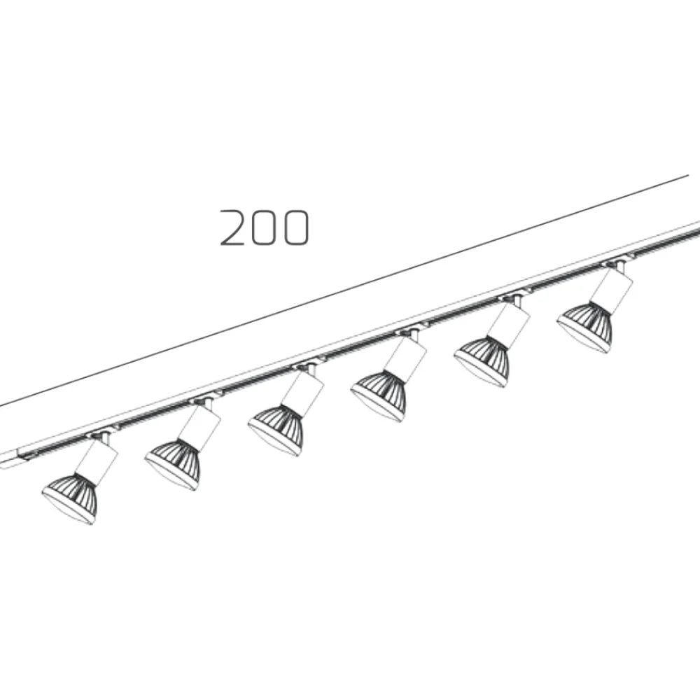 Illuminazione A Binario-Selezionato da Mazzolaluce Sistema a binario 200cm monofase bianco 6 spot e27 orientabili