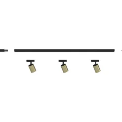 Illuminazione A Binario-Selezionato da Mazzolaluce Sistema a binario 100cm monofase led 3 spot orientabili nero oro
