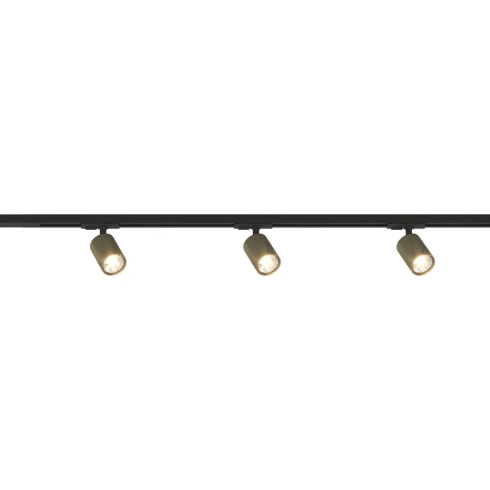 Illuminazione A Binario-Selezionato da Mazzolaluce Sistema a binario 100cm monofase led 3 spot orientabili nero oro