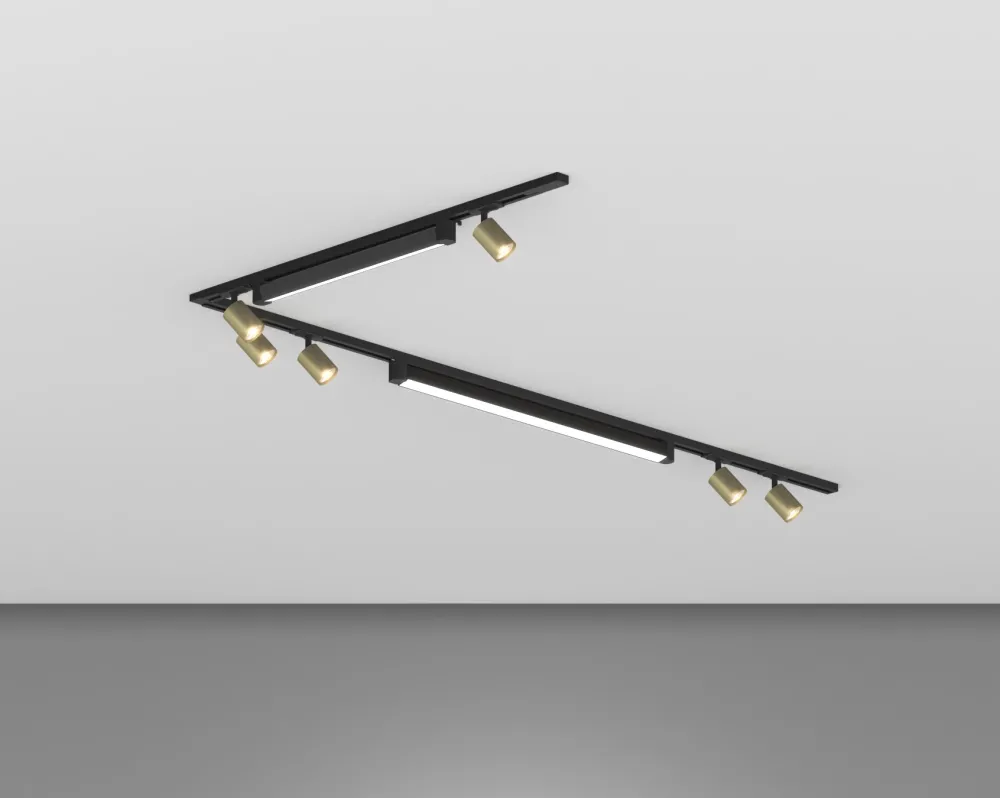 Illuminazione A Binario-Selezionato da Mazzolaluce Sistema binario angolare monofase led 4000k spot nero oro