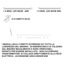 Illuminazione A Binario-Selezionato da Mazzolaluce Sistema binario angolare nero monofase modulo led 4000k con spot