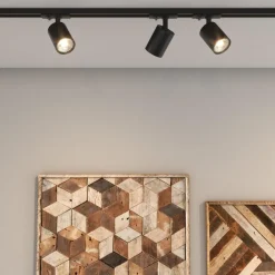 Illuminazione A Binario-Selezionato da Mazzolaluce Sistema binario 300cm ad angolo monofase nero 7 spot