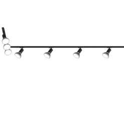 Illuminazione A Binario-Selezionato da Mazzolaluce Sistema binario 300cm angolare nero 7 spot orientabili e27 monofase