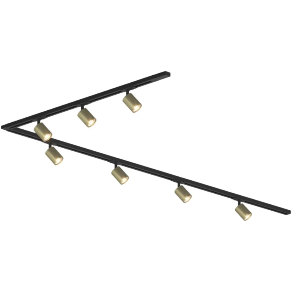 Illuminazione A Binario-Selezionato da Mazzolaluce Sistema binario 300cm angolo nero oro monofase 7 spot