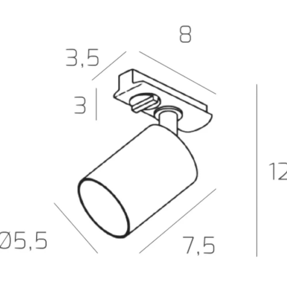 Illuminazione A Binario-Selezionato da Mazzolaluce Sistema binario 300cm angolo nero oro monofase 7 spot