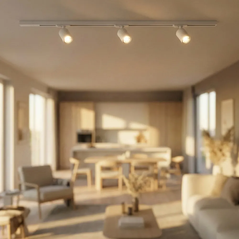 Illuminazione A Binario-Selezionato da Mazzolaluce Sistema binario 100cm bianco con 3 spot orientabili