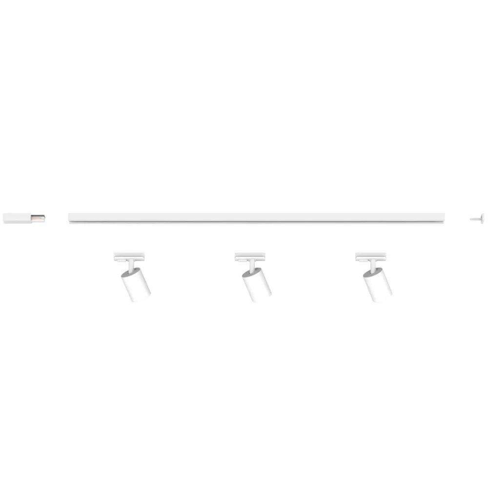 Illuminazione A Binario-Selezionato da Mazzolaluce Sistema binario 100cm bianco con 3 spot orientabili