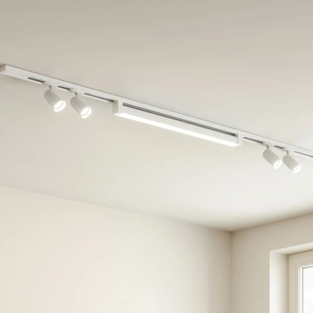 Illuminazione A Binario-Selezionato da Mazzolaluce Sistema binario 200cm bianco con spot modulo led 40w 4000k