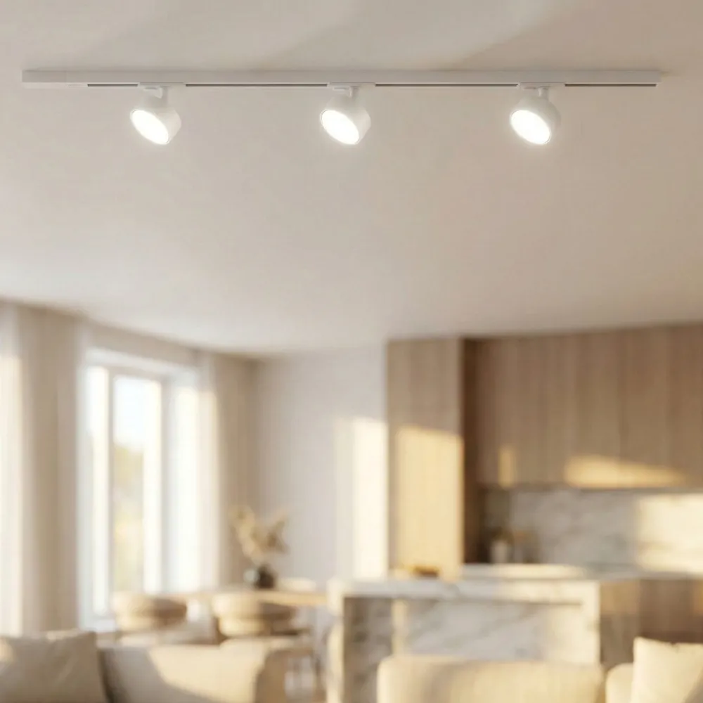 Illuminazione A Binario-Selezionato da Mazzolaluce Sistema binario 100cm bianco con 3 spot gx53 monofase orientabili
