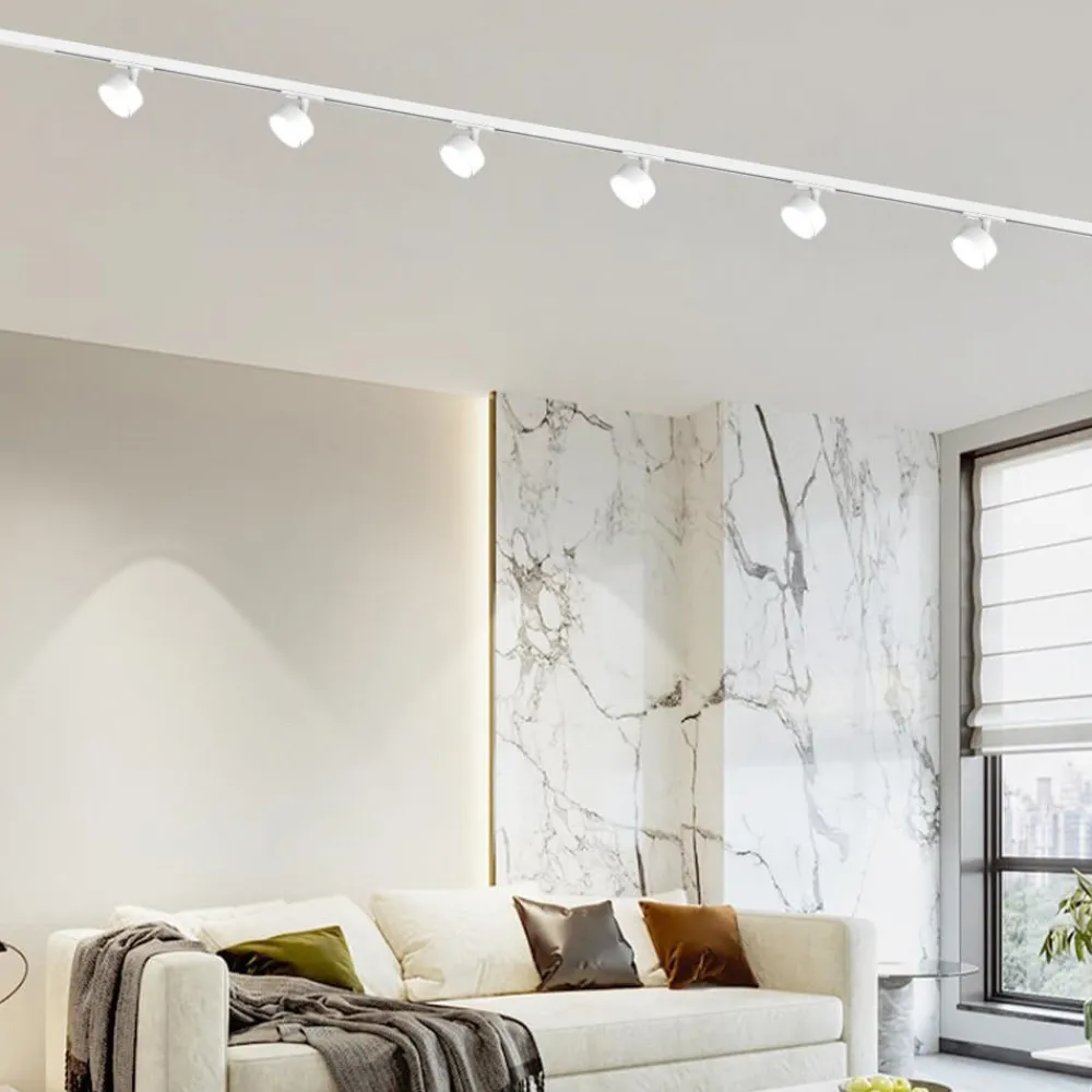 Illuminazione A Binario-Selezionato da Mazzolaluce Sistema binario 200cm bianco con 6 spot gx53 orientabili monofase