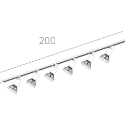 Illuminazione A Binario-Selezionato da Mazzolaluce Sistema binario 200cm bianco con 6 spot gx53 orientabili monofase