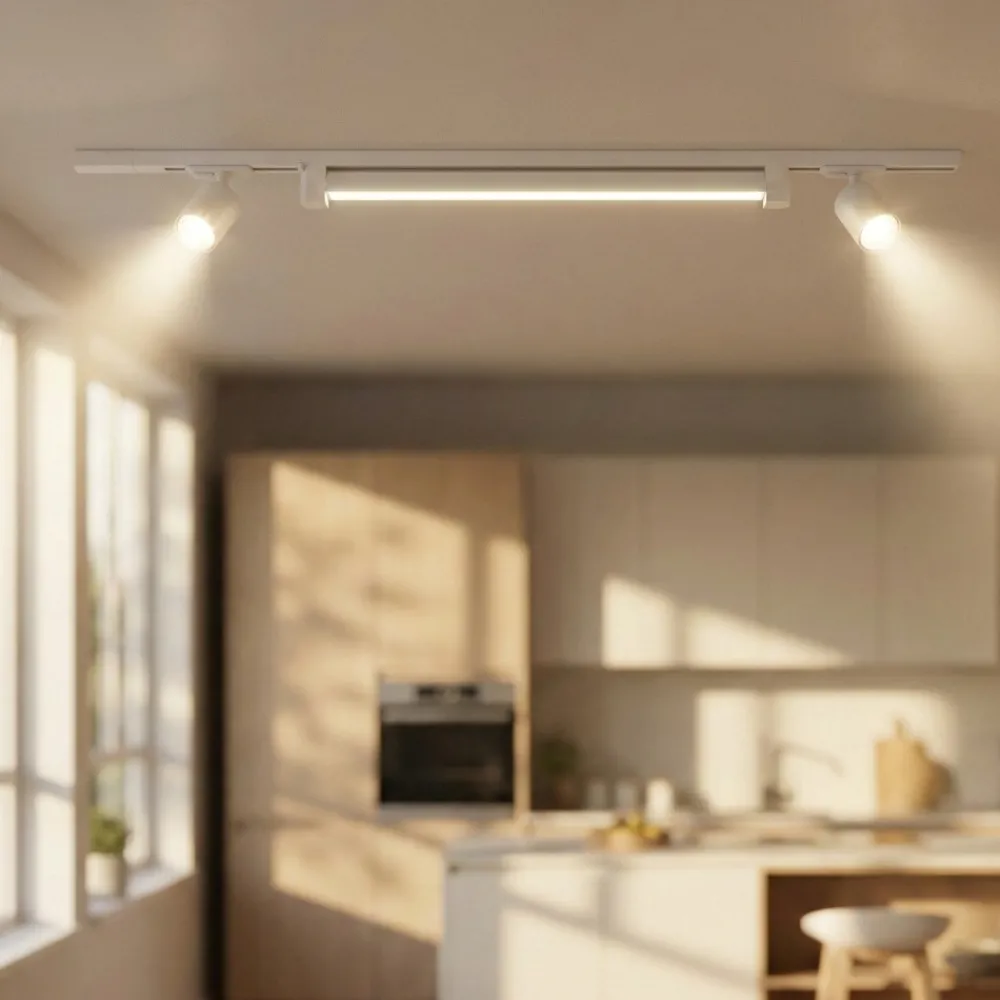 Illuminazione A Binario-Selezionato da Mazzolaluce Sistema binario 100cm bianco led 28w 4000k monofase spot orientabili