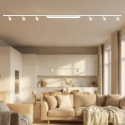 Illuminazione A Binario-Selezionato da Mazzolaluce Sistema binario 300cm bianco monofase modulo led 40w 4000k con spot