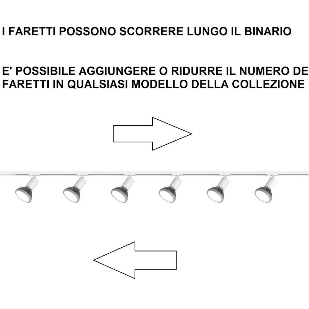 Illuminazione A Binario-Selezionato da Mazzolaluce Sistema binario 200cm bianco monofase con 6 spot orientabili