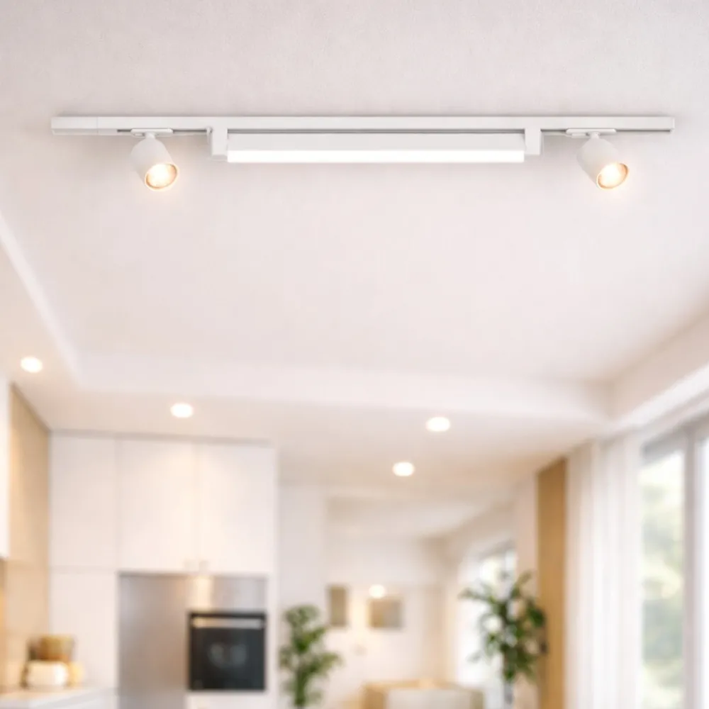 Illuminazione A Binario-Selezionato da Mazzolaluce Sistema binario 100cm modulo led 28w 3000k bianco con spot orientabili
