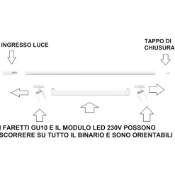 Illuminazione A Binario-Selezionato da Mazzolaluce Sistema binario 100cm modulo led 28w 3000k bianco con spot orientabili
