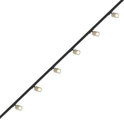 Illuminazione A Binario-Selezionato da Mazzolaluce Sistema binario 200cm nero elettrificato con 6 spot sabbia monofase