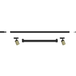 Illuminazione A Binario-Selezionato da Mazzolaluce Sistema binario 100cm nero modulo led 28w 4000k spot oro