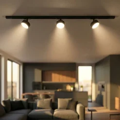 Illuminazione A Binario-Selezionato da Mazzolaluce Sistema binario 100cm nero monofase con 3 spot gx53 orientabili