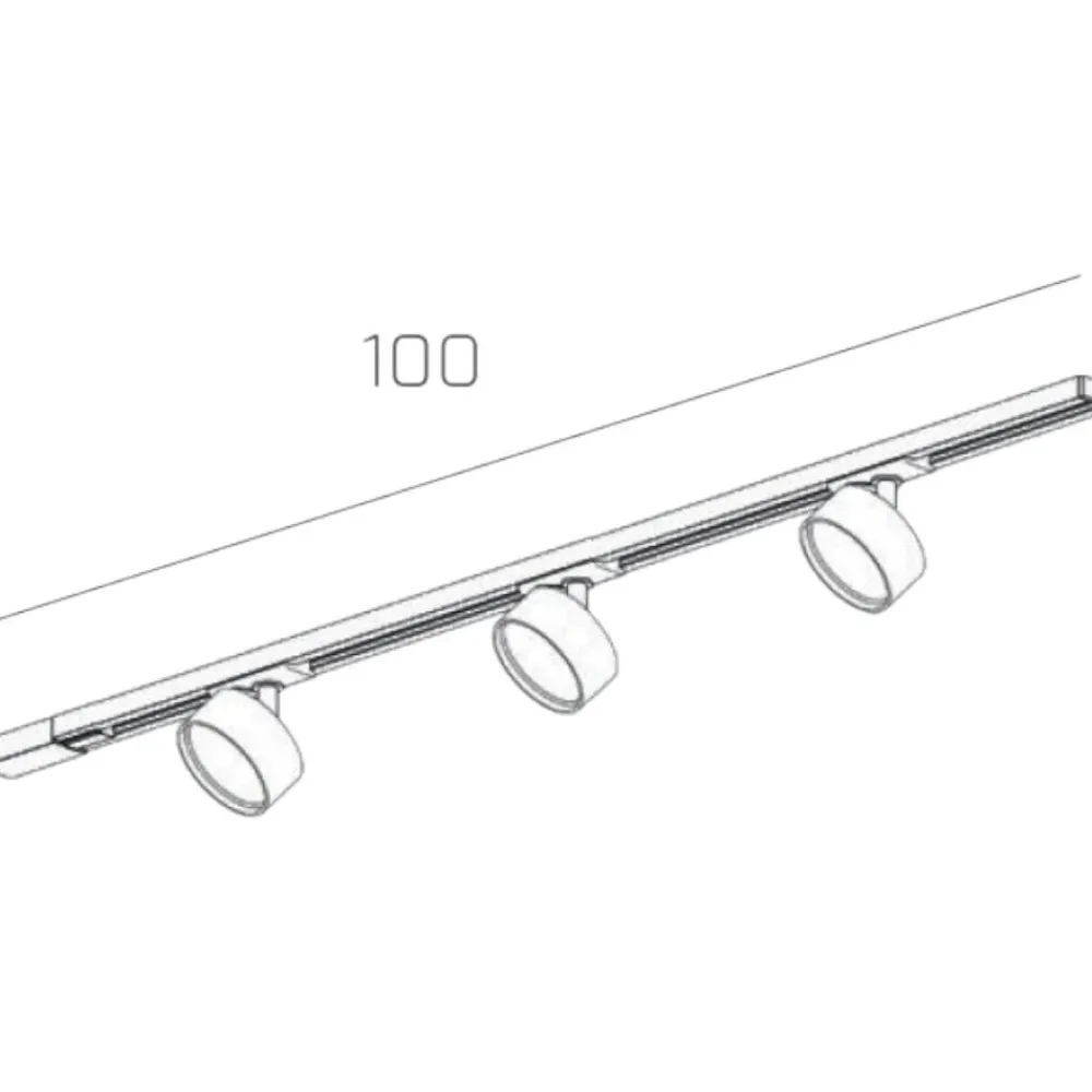 Illuminazione A Binario-Selezionato da Mazzolaluce Sistema binario 100cm nero monofase con 3 spot gx53 orientabili