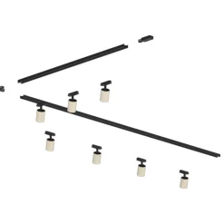 Illuminazione A Binario-Selezionato da Mazzolaluce Sistema binario 300cm sabbia angolare elettrificato monofase con 7 spot