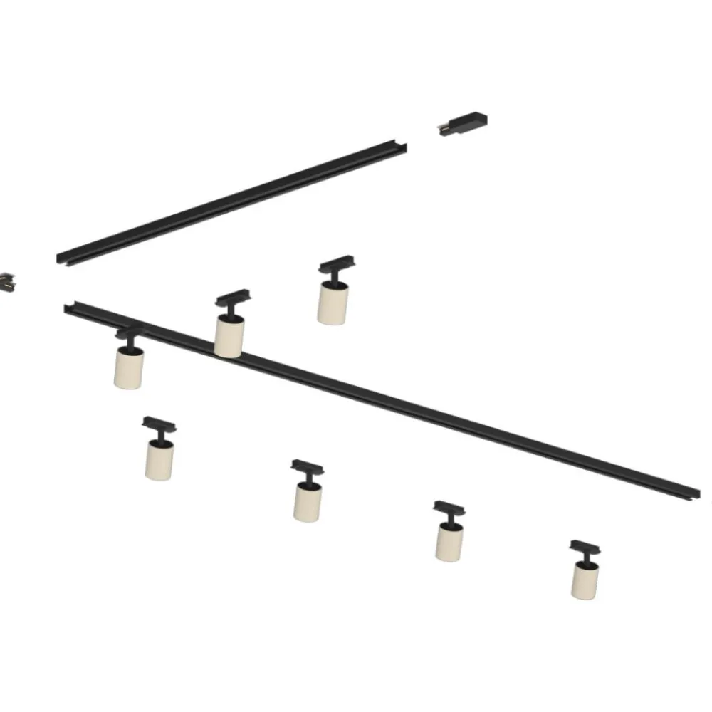 Illuminazione A Binario-Selezionato da Mazzolaluce Sistema binario 300cm sabbia angolare elettrificato monofase con 7 spot