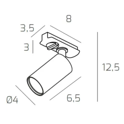 Illuminazione A Binario-Top Light Sistema binario monofase nero 100cm 3 spot orientabili gu10