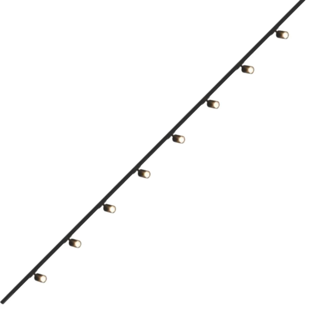 Illuminazione A Binario-Selezionato da Mazzolaluce Sistema binario nero 300cm monofase 8 spot orientabili