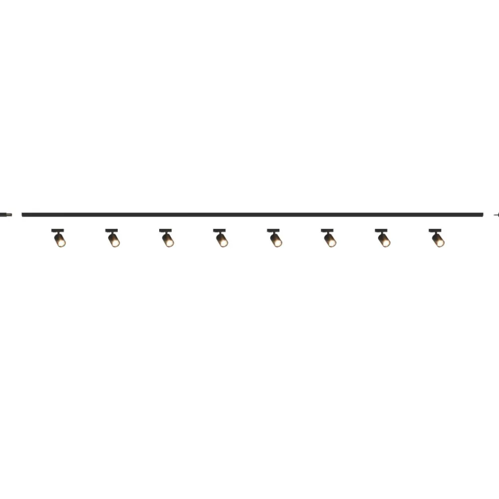 Illuminazione A Binario-Selezionato da Mazzolaluce Sistema binario nero 300cm monofase 8 spot orientabili