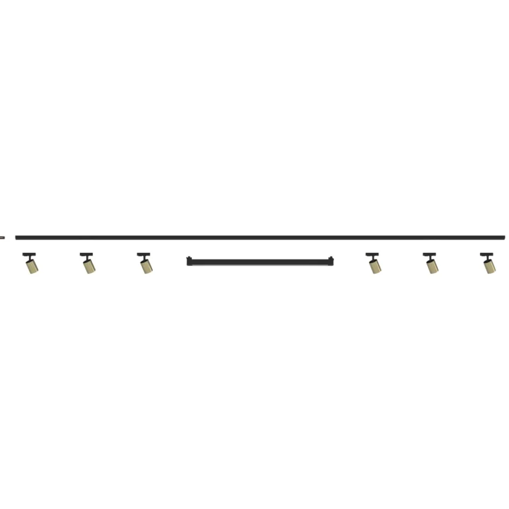 Illuminazione A Binario-Selezionato da Mazzolaluce Sistema illuminazione a binario 300cm nero oro led 40w 3000k