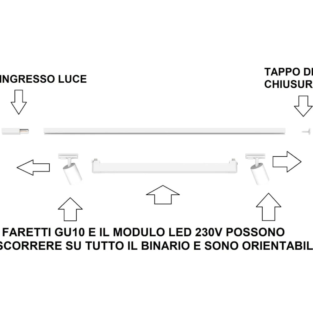 Illuminazione A Binario-Selezionato da Mazzolaluce Sistema illuminazione a binario 300cm nero oro led 40w 3000k