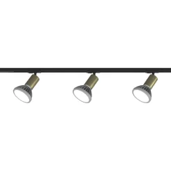 Illuminazione A Binario-Selezionato da Mazzolaluce Sistema illuminazione binario 100cm nero oro con 3 spot e27 orientabili