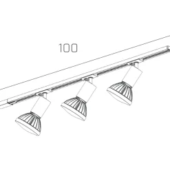 Illuminazione A Binario-Selezionato da Mazzolaluce Sistema illuminazione binario 100cm nero oro con 3 spot e27 orientabili