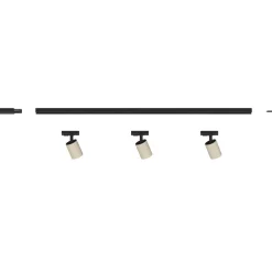 Illuminazione A Binario-Selezionato da Mazzolaluce Sistema illuminazione binario monofase 100cm nero con 3 spot sabbia