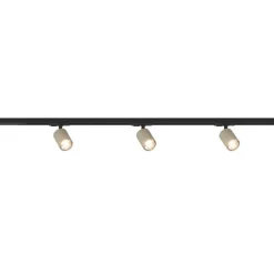 Illuminazione A Binario-Selezionato da Mazzolaluce Sistema illuminazione binario monofase 100cm nero con 3 spot sabbia