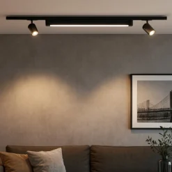 Illuminazione A Binario-Selezionato da Mazzolaluce Sistema luci a binario binario led modulo nero 28w 3000k con spot orientabili