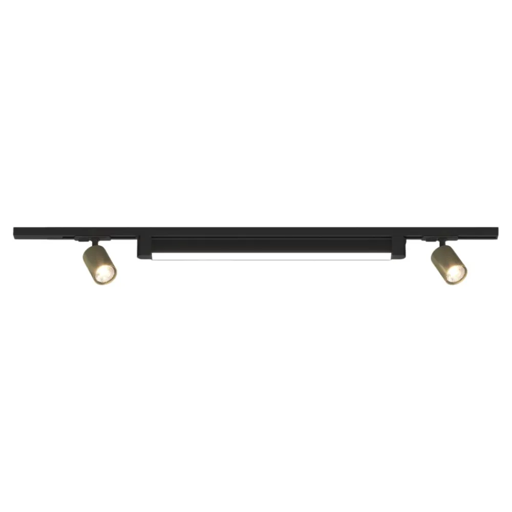Illuminazione A Binario-Selezionato da Mazzolaluce Sistema luci a binario 100cm modulo led 28w 3000k nero oro spot orientabili